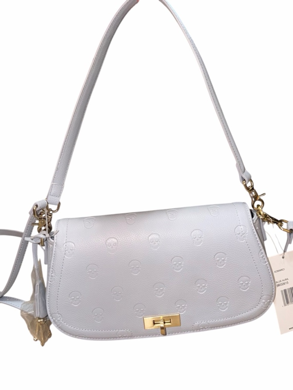 Betsey Johnson White Embossed Skull Crossbody with Gold Hardware - Picture 2 of 11